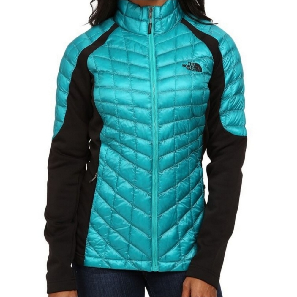The North Face Women's XS Momentum Thermoball Front Zip Hybrid Jacket Teal Black
